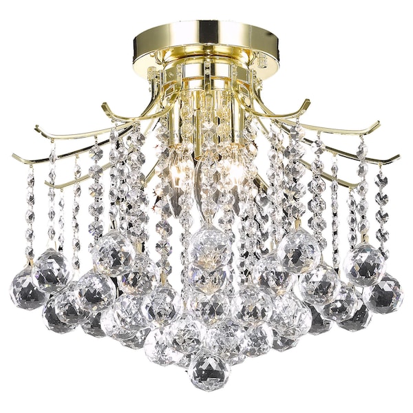 Living District Amelia 3-Light Flush Mount With Clear Crystal LD8200F17G